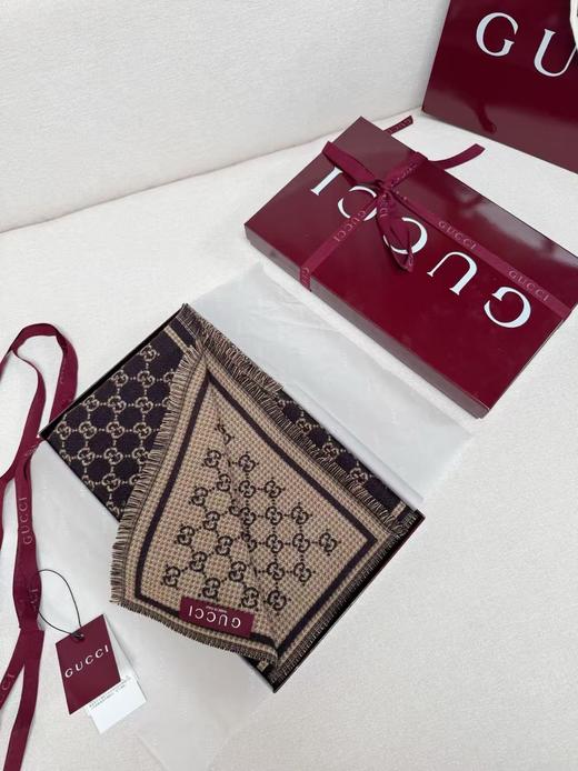 YP72-古驰新GG羊毛双面围巾 流苏滚边（DSX*MM） 商品图7