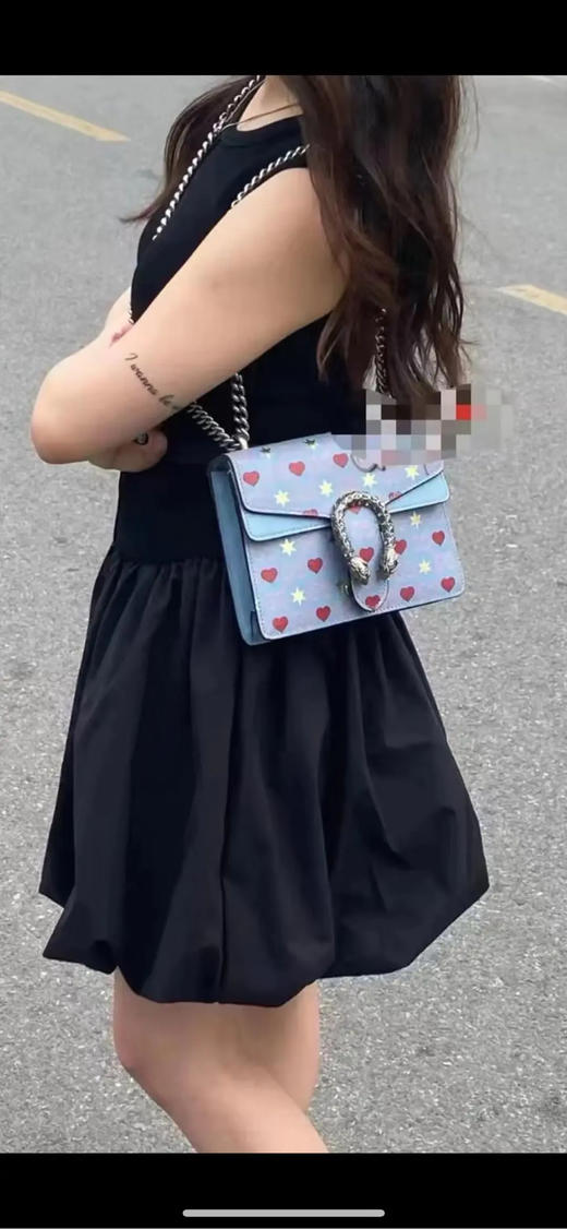 GUCCI 酒神 小号 粉色拼爱心 斜挎包 商品图2