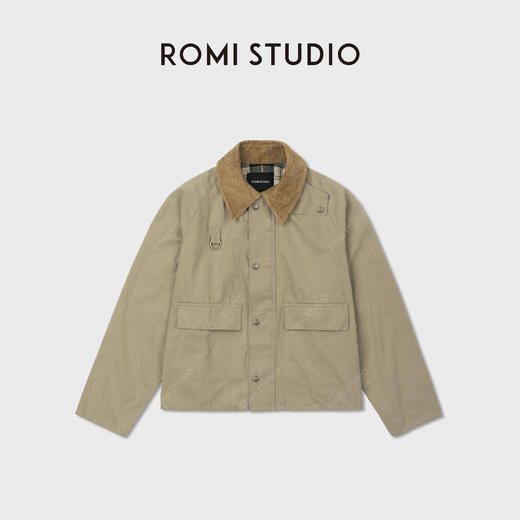 ROMI STUDIO“美式复古”牛津纺撞色格纹翻领夹克外套RWCAWY4932 商品图1