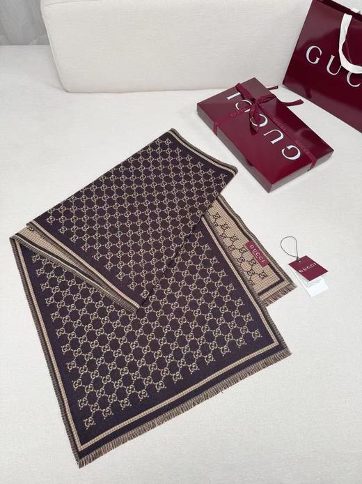 YP72-古驰新GG羊毛双面围巾 流苏滚边（DSX*MM） 商品图6