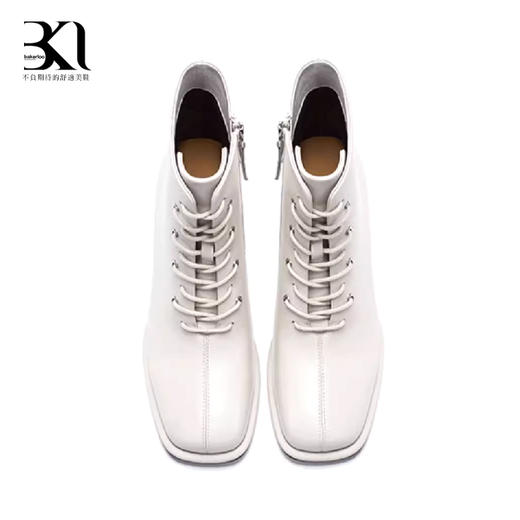 BAKERLOO女鞋冬季新款方头粗跟绑带短靴时装靴AD50 商品图3