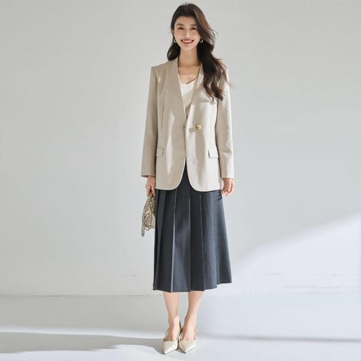 「高货sh」全新升级【铂金会员284/天猫379/差价95】(94553)洛诗琳极简V领西装外套2026春季新款宽松休闲通勤上衣 商品图3