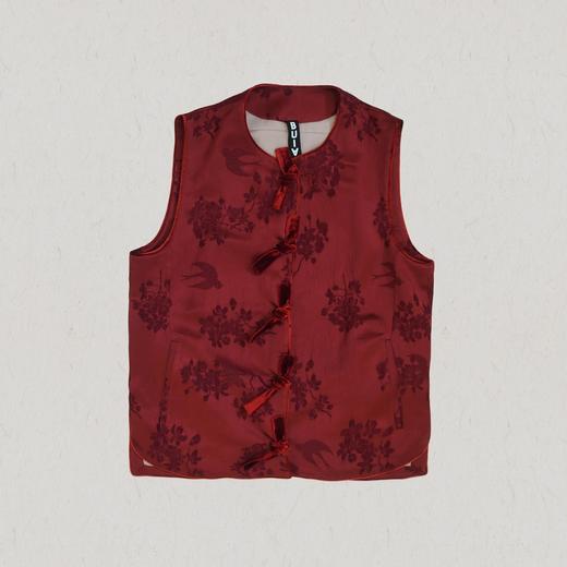 迟暮冬.圆领丝绒包边马甲 商品图2