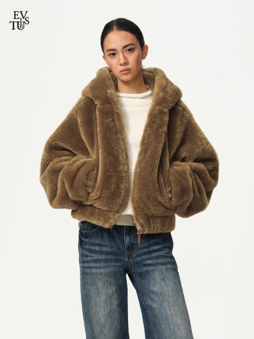 Evistub girls/E-5DWT1439/美拉德棕咖毛绒麂皮外套 商品图0
