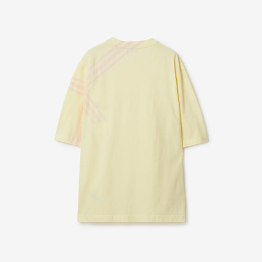 BURBERRY 巴宝莉 男士罗纹针织领口格纹衣袖棉质短袖T恤 黄色 8082053 B8639 商品图1