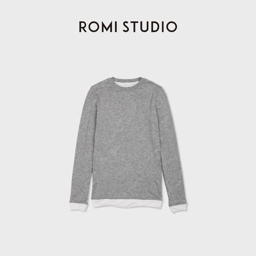 ROMI STUDIO“双面两穿”19.5μm超细羊毛撞色长袖T恤 RWDSSU1550 商品图3