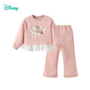 迪士尼（Disney）女童甜美休闲拼接花边卫衣微喇裤套装耐磨舒适春秋季26年新款套装ZD1FT012 商品缩略图8