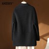 双面羊绒羊毛西装领长袖双排扣外套 商品缩略图3