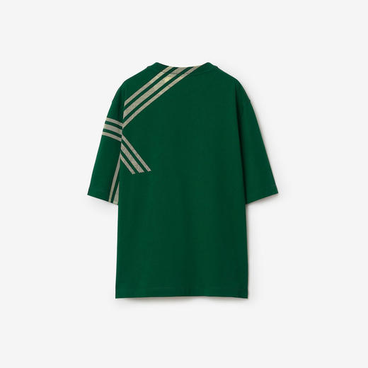 BURBERRY 巴宝莉 男士罗纹针织领口格纹衣袖棉质短袖T恤 绿色 8082052 B8636 商品图1