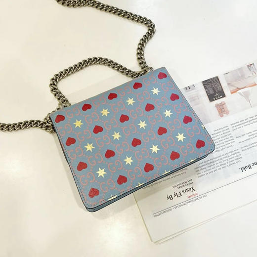 GUCCI 酒神 小号 粉色拼爱心 斜挎包 商品图1