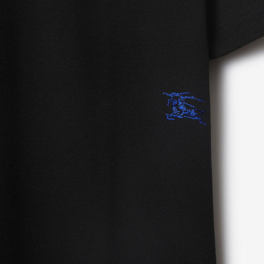 BURBERRY 巴宝莉 男士马术骑士刺绣徽标棉质短袖 Polo 衫 黑色 8083600 A1189 商品图2