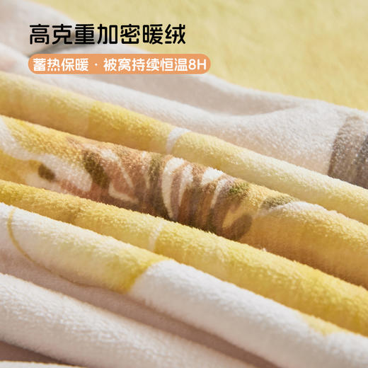 多喜爱  印花牛奶绒套件【不起球 不掉毛】【 A类高克重】【柔软舒适 抗静电】栀子凝香 商品图4