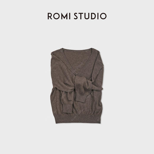 ROMI STUDIO“气质优雅”羊绒羊毛软糯肤感V领毛织打底RWDSS61906 商品图2