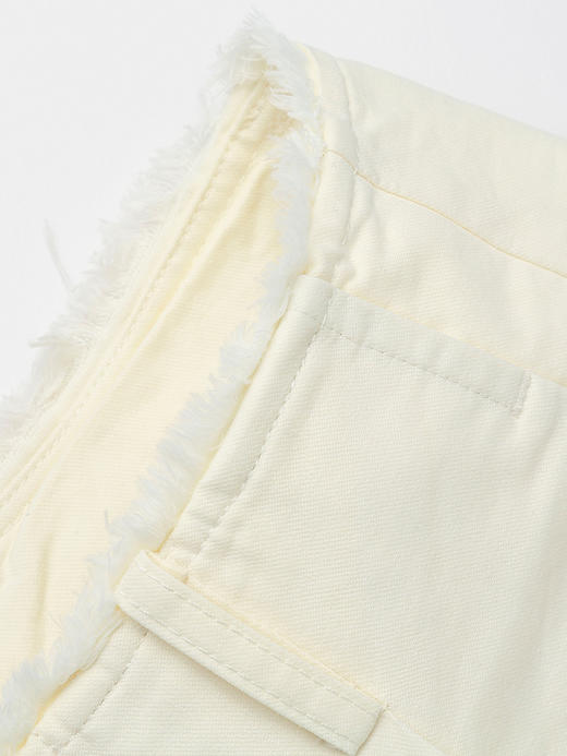 高级感奶白翻边阔腿裤 2026 春夏装新品 垂顺显瘦通勤休闲裤 商品图2