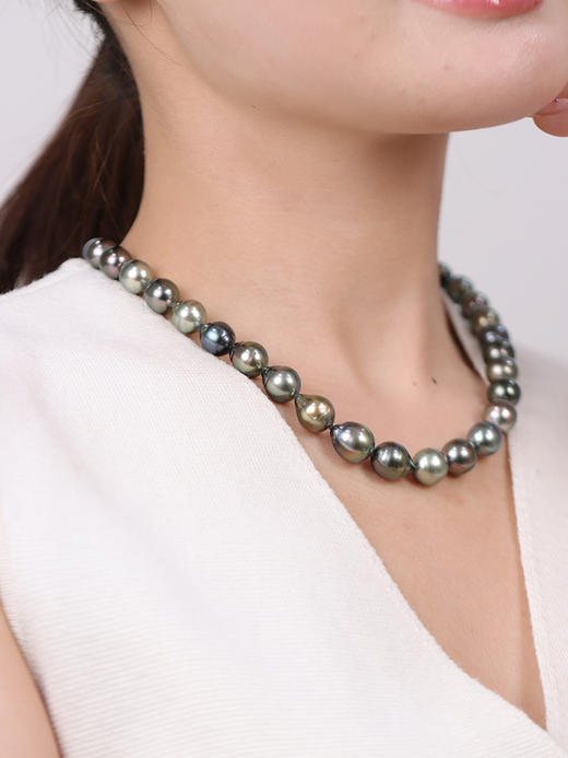 【挚友限定】s925银大溪地混彩水滴串珠10-12mm 商品图1