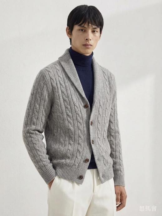 「5色可选」羊绒羊毛青果领绞花针织衫 商品图3