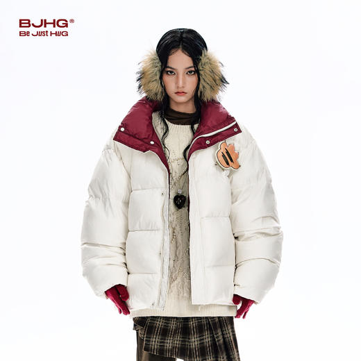 BJHG不计后果贴贴90绒羽绒服男款冬季新款撞色光泽加厚保暖外套女 商品图2