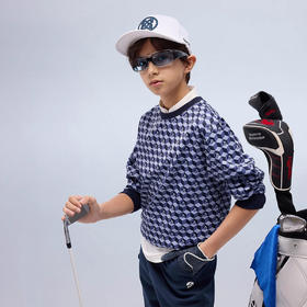 【MQD】高尔夫男童女童立体满印卫衣柔软亲肤透气运动舒适空气卫衣