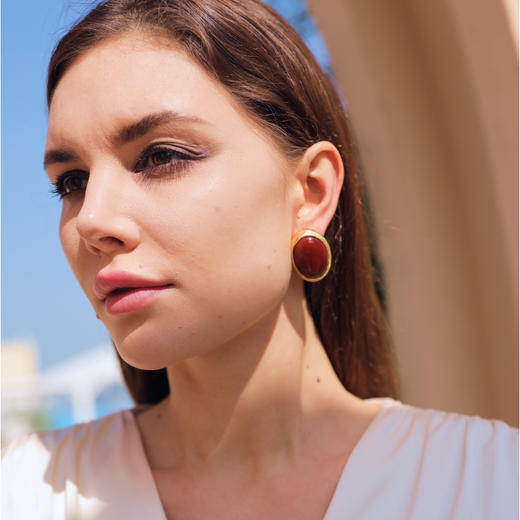 【李斯丹妮同款】Ancient Rome古罗马时期 | 巴比伦红石耳钉 商品图2
