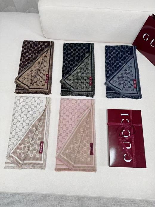 YP72-古驰新GG羊毛双面围巾 流苏滚边（DSX*MM） 商品图0