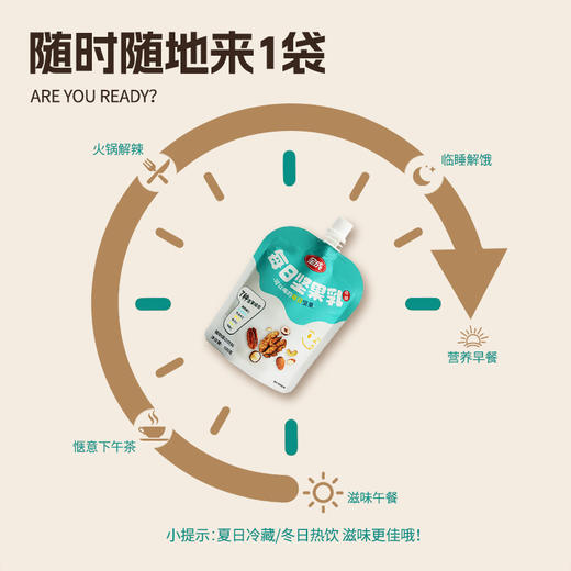 全成每日坚果乳袋装营养早餐便携健康饮品100g1袋 商品图4
