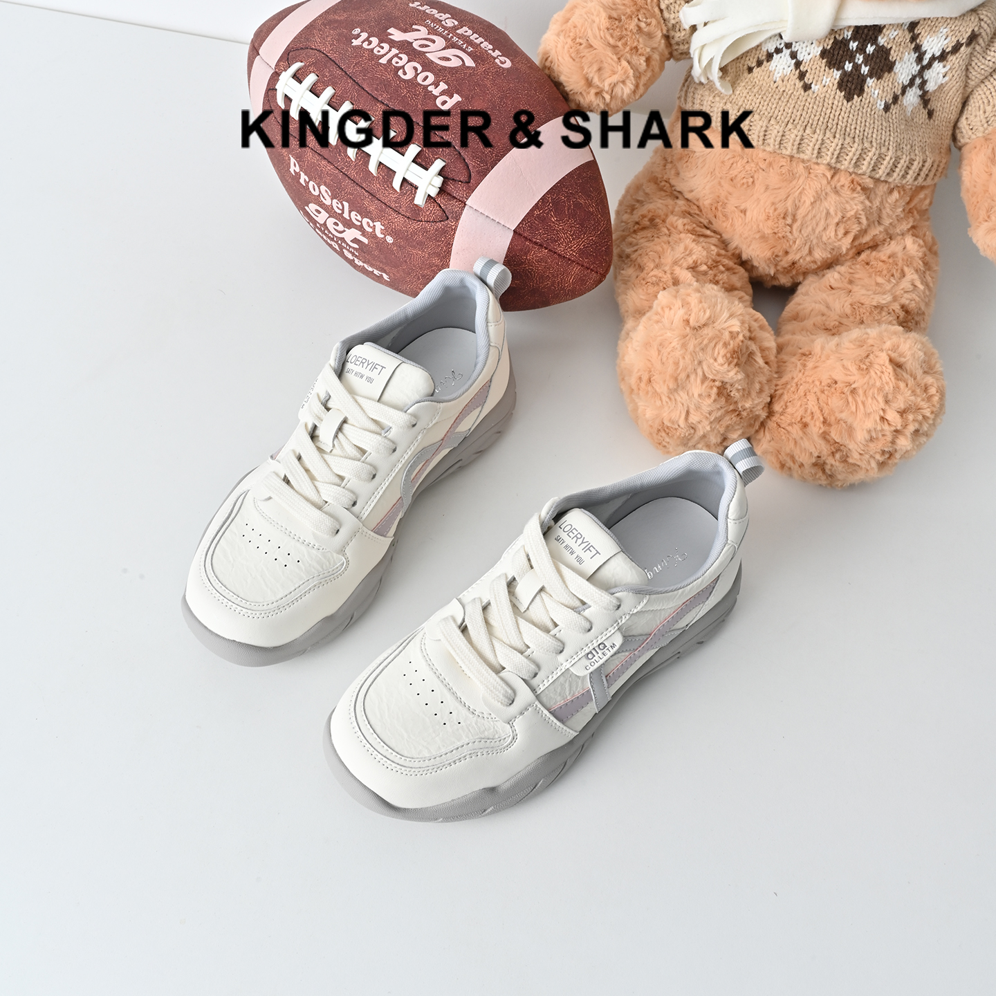 经典鲨2026年春专柜新品韩版潮流拼色系带透气休闲德训鞋女KW219-617061