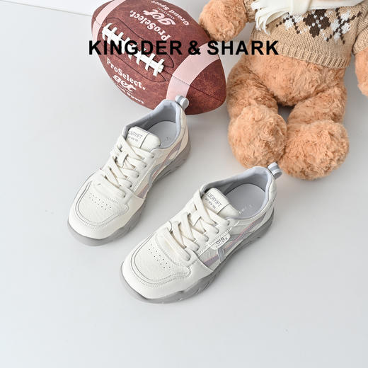经典鲨2026年春专柜新品韩版潮流拼色系带透气休闲德训鞋女KW219-617061 商品图0