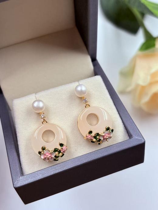 【直播大场福利】新品 天然淡水珍珠耳坠 环环相扣 气质女神 925银针 商品图1