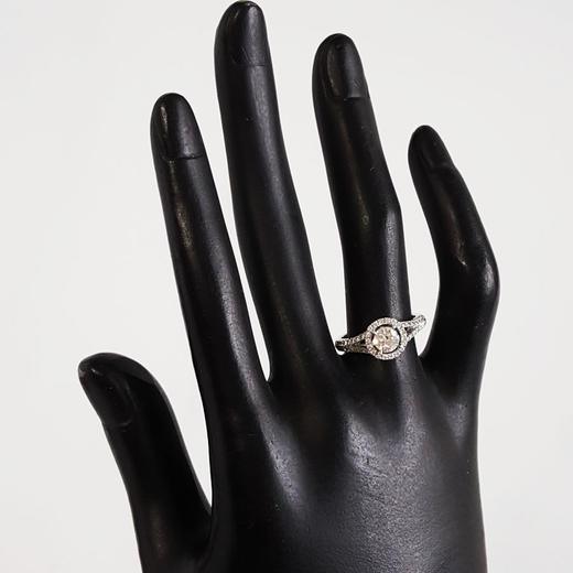 AU750白金群镶经典时尚四爪款0.50克拉钻石戒指13号（戒圈可改）170126TJ11 商品图8