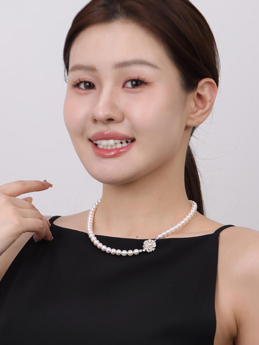 【挚友限定】s925银日本真科研-akoya珍珠花珠项链7-7.5mm 商品图3