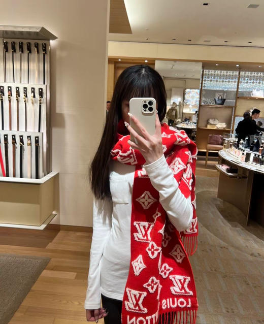 YP74-路易威登LV顶级图案山羊绒混纺毛字母花卉3D提花长巾披肩（DSX） 商品图2