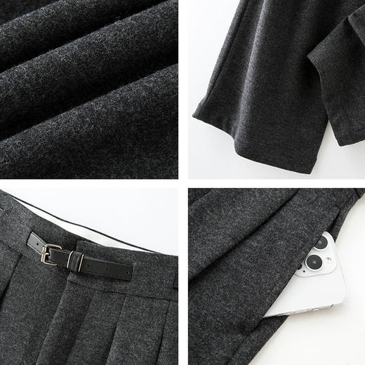 精纺羊毛垂坠感直筒裤 商品图1