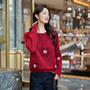 奢姿大码女装2025冬季胖妹妹时尚花朵装饰针织衫气质甜美显瘦上衣9854635277 商品缩略图1
