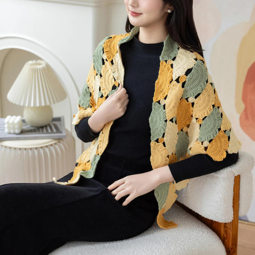 苏苏姐家银杏披肩手工diy钩针羊毛线编织毛线团材料包 商品图2