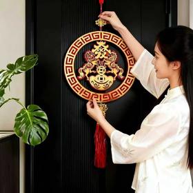 2026马年春节中式金马入户高档挂饰新年壁饰电视背景墙客厅挂件