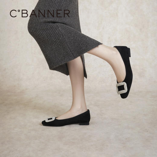 【上新】千百度2026春季新款羊皮浅口单鞋女春季芭蕾舞鞋A26180005 商品图0