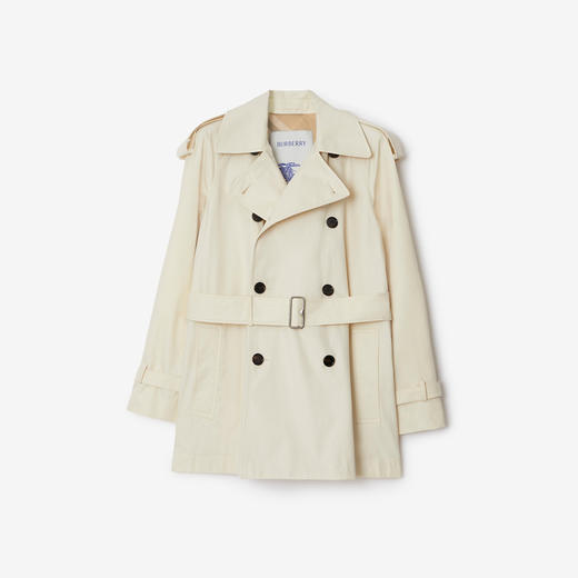 BURBERRY 巴宝莉 女士短款嘎巴甸 Trench 束腰风衣 白色 8083207 B8620 商品图0