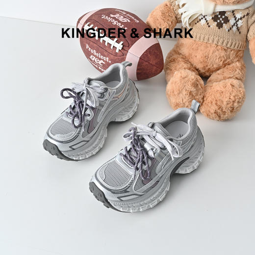 经典鲨2026春季专柜新品韩版网面系带透气舒适显高老爹鞋女KW505-617011 商品图0