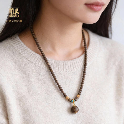 天然文莱沉香项链 4.8mm*108颗 5.6克 SP11935 商品图0