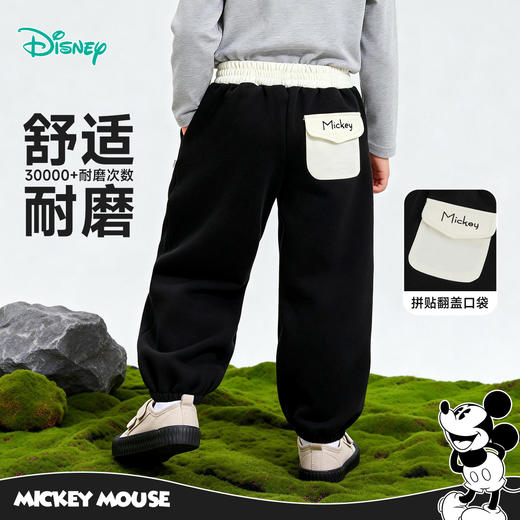 迪士尼（Disney）男童裤子春秋新款儿童时髦运动长裤小童户外休闲耐磨卫裤ZD1FK024 商品图3