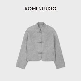 ROMI STUDIO“中式老钱”羊绒羊毛双面呢立领盘扣短外套 RWCWWJ5387