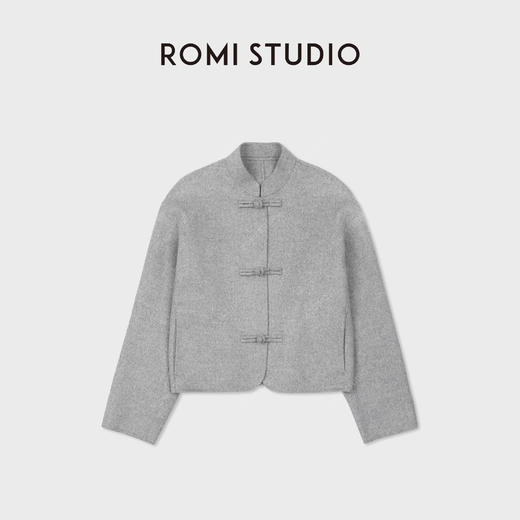 ROMI STUDIO“中式老钱”羊绒羊毛双面呢立领盘扣短外套 RWCWWJ5387 商品图0