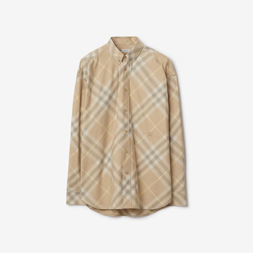 BURBERRY 巴宝莉 男士马术骑士刺绣徽标格纹棉质长袖衬衫 格子 8082194 B8686 商品图0