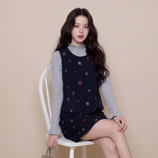 奢姿大码女装2026春季喇叭袖减龄针织打底胖妹妹时尚半高领T恤9861691192 商品图2