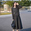 奢姿大码女装2025冬季抽绳减龄连帽件套胖妹妹松紧时尚休闲套装9954935255 商品缩略图0