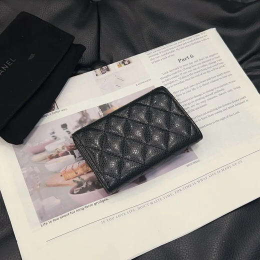 Chanel 黑金 荔枝纹牛皮 钱包 商品图1