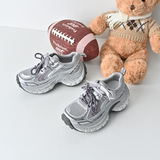 经典鲨2026春季专柜新品韩版网面系带透气舒适显高老爹鞋女KW505-617011 商品图2