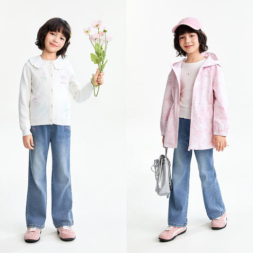 【实体店同款】女童全腰牛仔裤春季新款安奈儿童装AG616113 商品图3