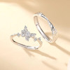 【高级浪漫❗️活口可调节】蝴蝶925纯银情侣戒指男女一对轻奢小众设计对戒情人节礼物送女友。jc 商品缩略图2