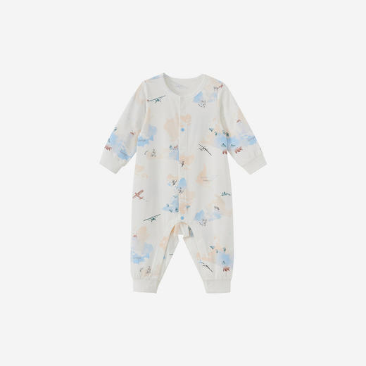 【10A抗菌防螨小茶柔】英氏婴儿家居服女宝莫代尔四季款哈衣男宝长袖连身睡衣 商品图4